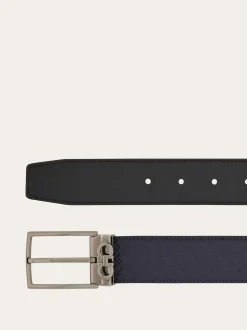 Reversible and adjustable Gancini belt - Men
