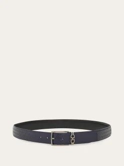 Reversible and adjustable Gancini belt - Men