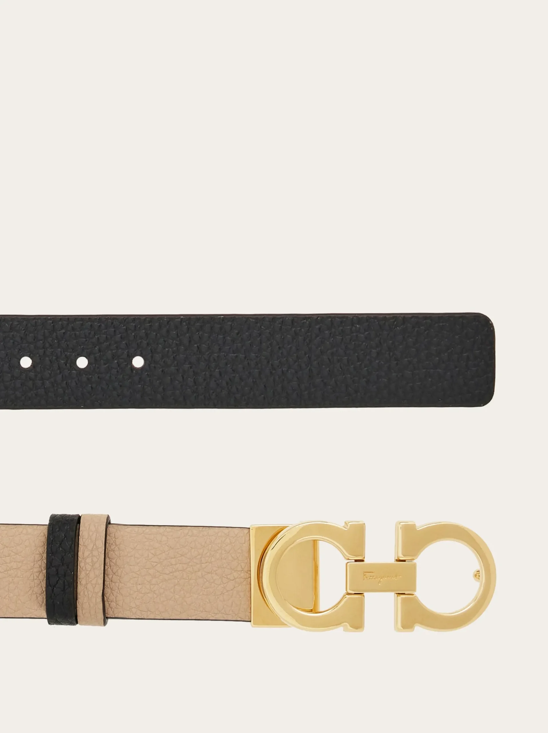 Reversible and adjustable Gancini belt - Women