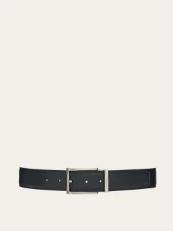 Reversible and adjustable belt with rectangular buckle - Men