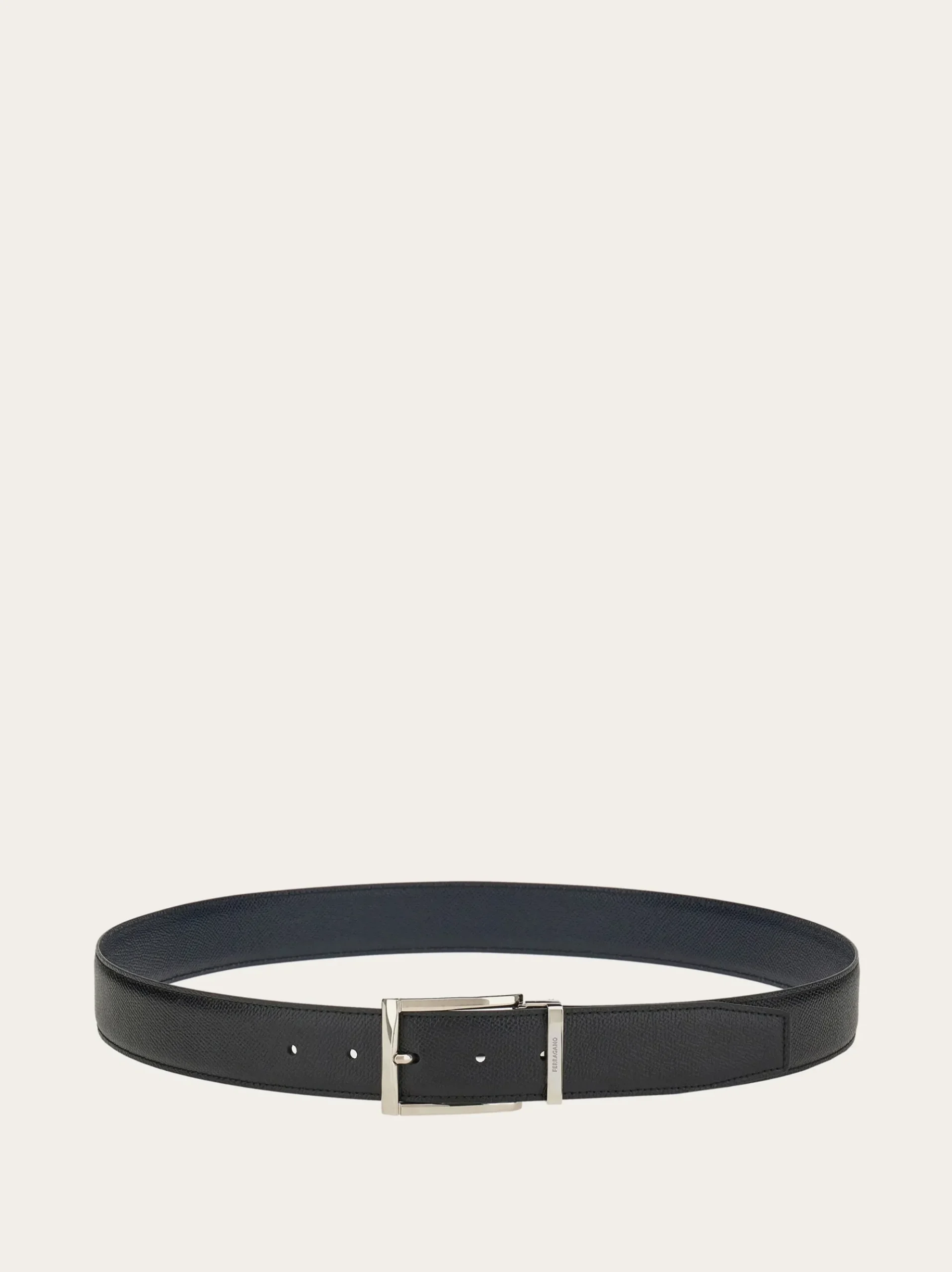Reversible and adjustable belt with rectangular buckle - Men