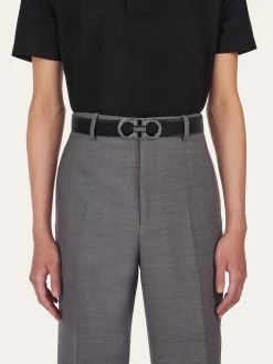 Reversible and adjustable Gancini belt - Men