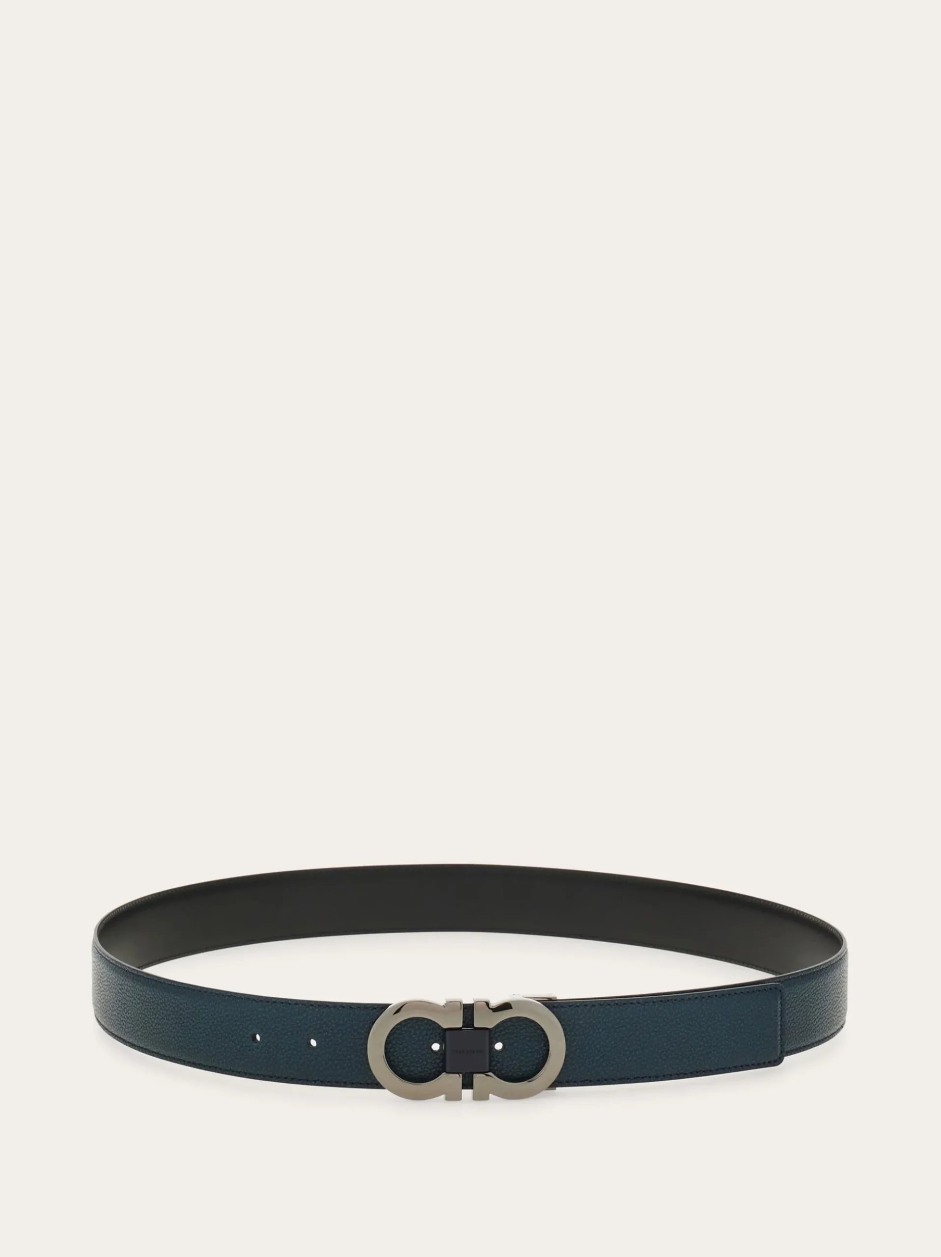 Reversible and adjustable Gancini belt - Men