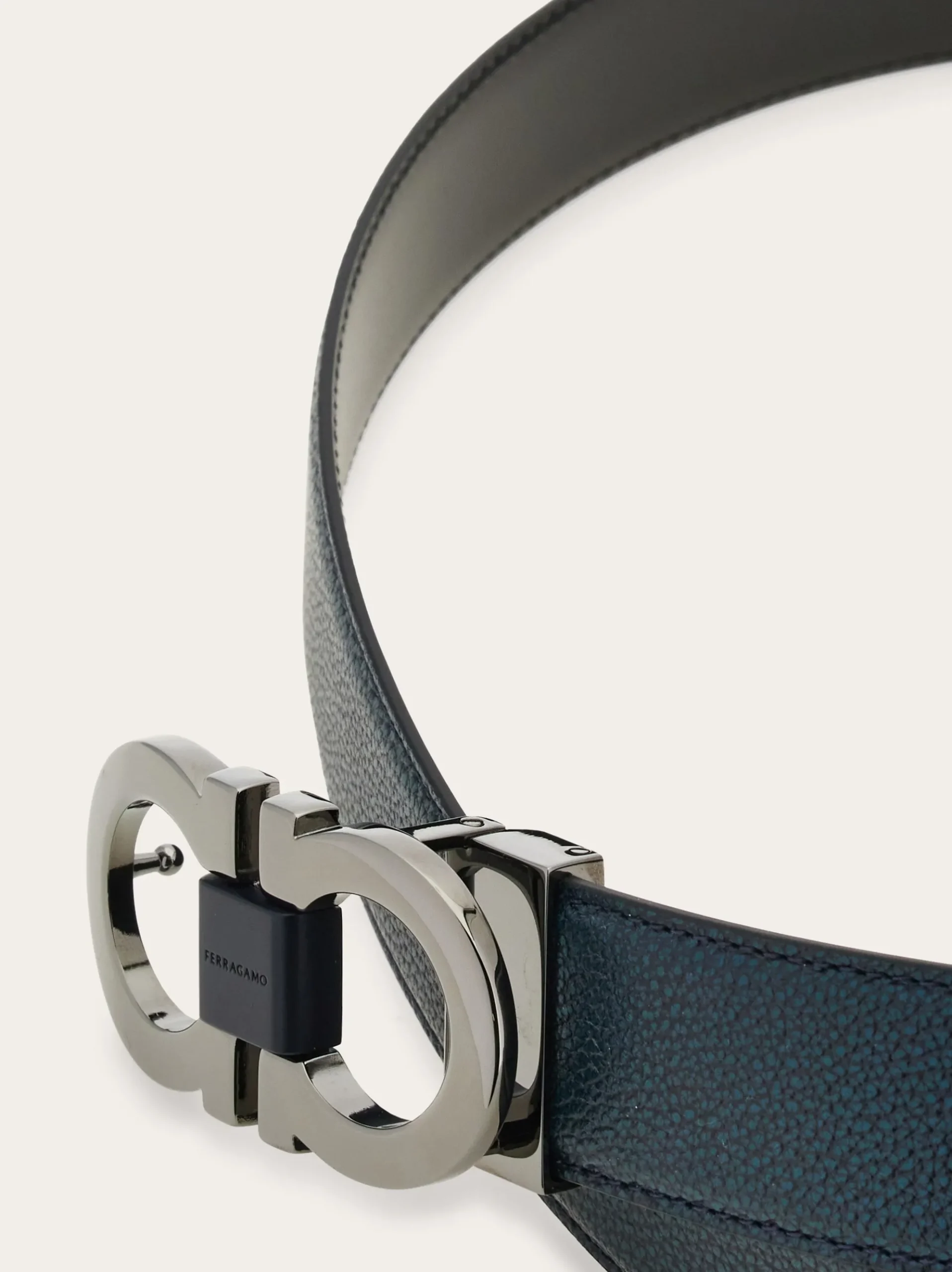 Reversible and adjustable Gancini belt - Men