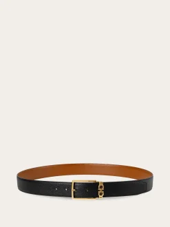Reversible and adjustable Gancini belt - Men
