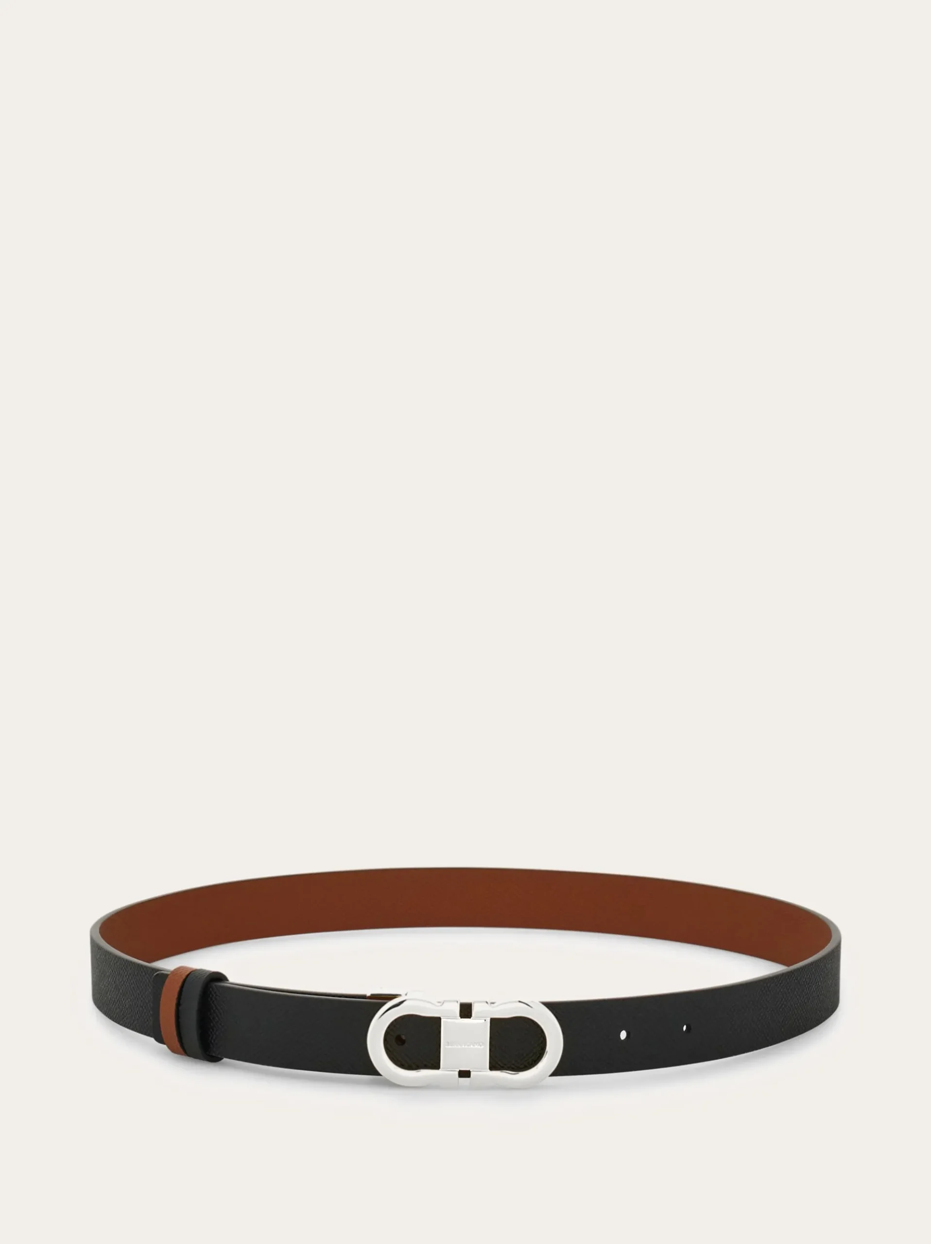 Reversible and adjustable Gancini belt - Women