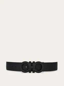 Reversible and adjustable Gancini belt - Men