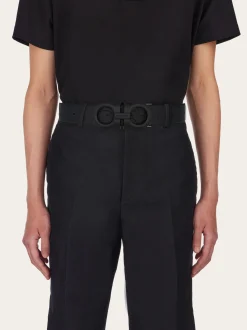 Reversible and adjustable Gancini belt - Men