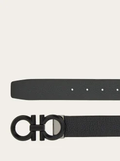 Reversible and adjustable Gancini belt - Men