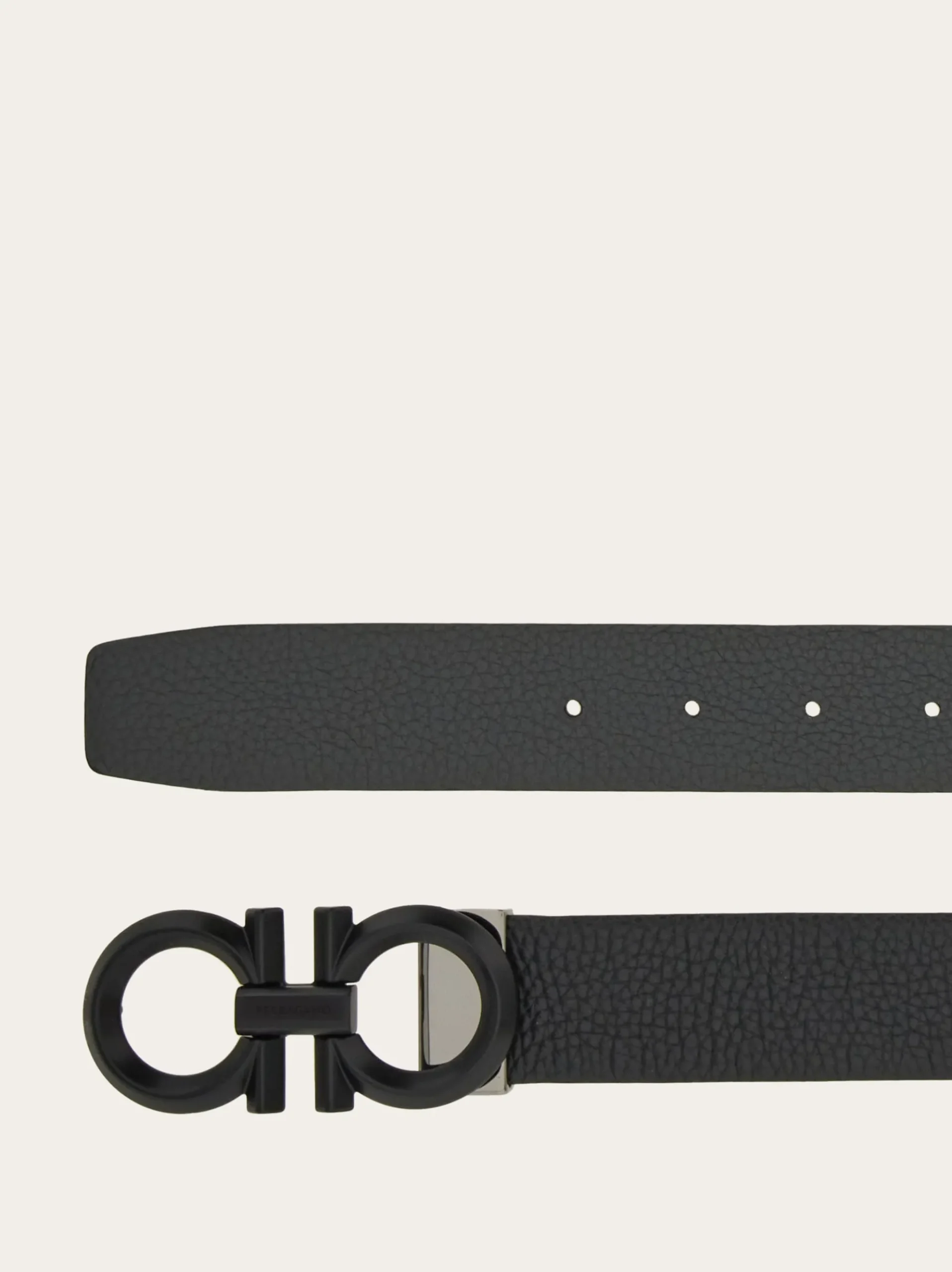 Reversible and adjustable Gancini belt - Men