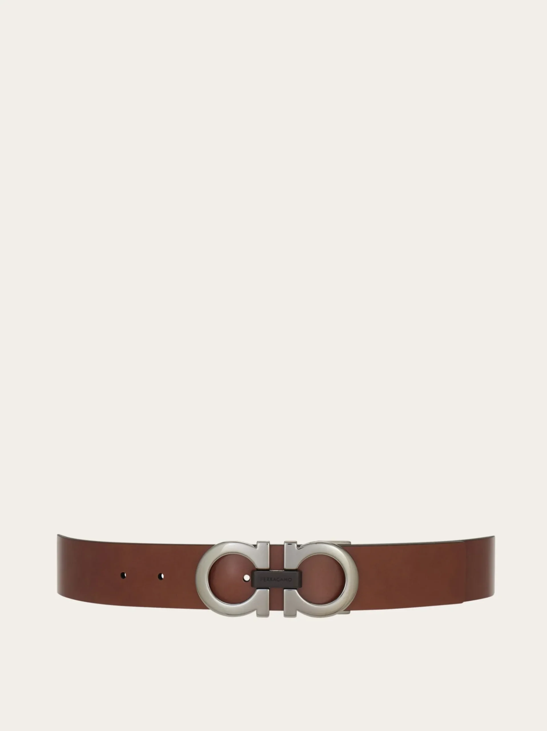 Reversible and adjustable Gancini belt - Men