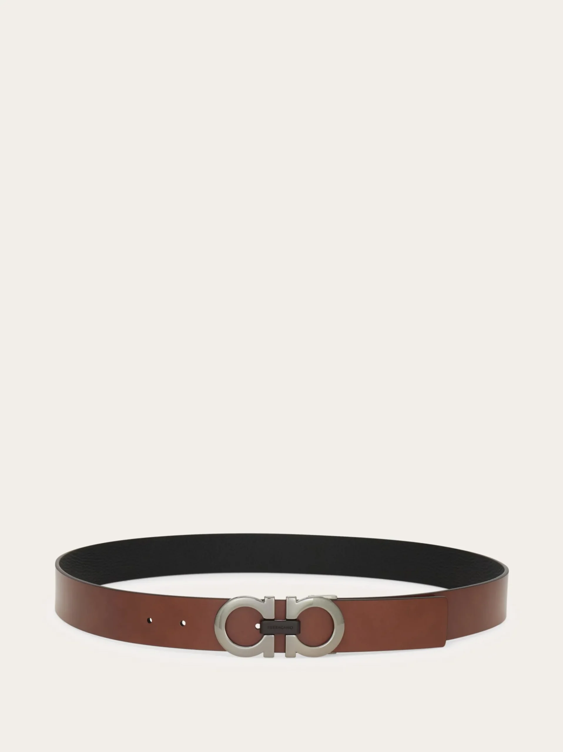 Reversible and adjustable Gancini belt - Men