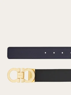 Reversible and adjustable Gancini belt - Men