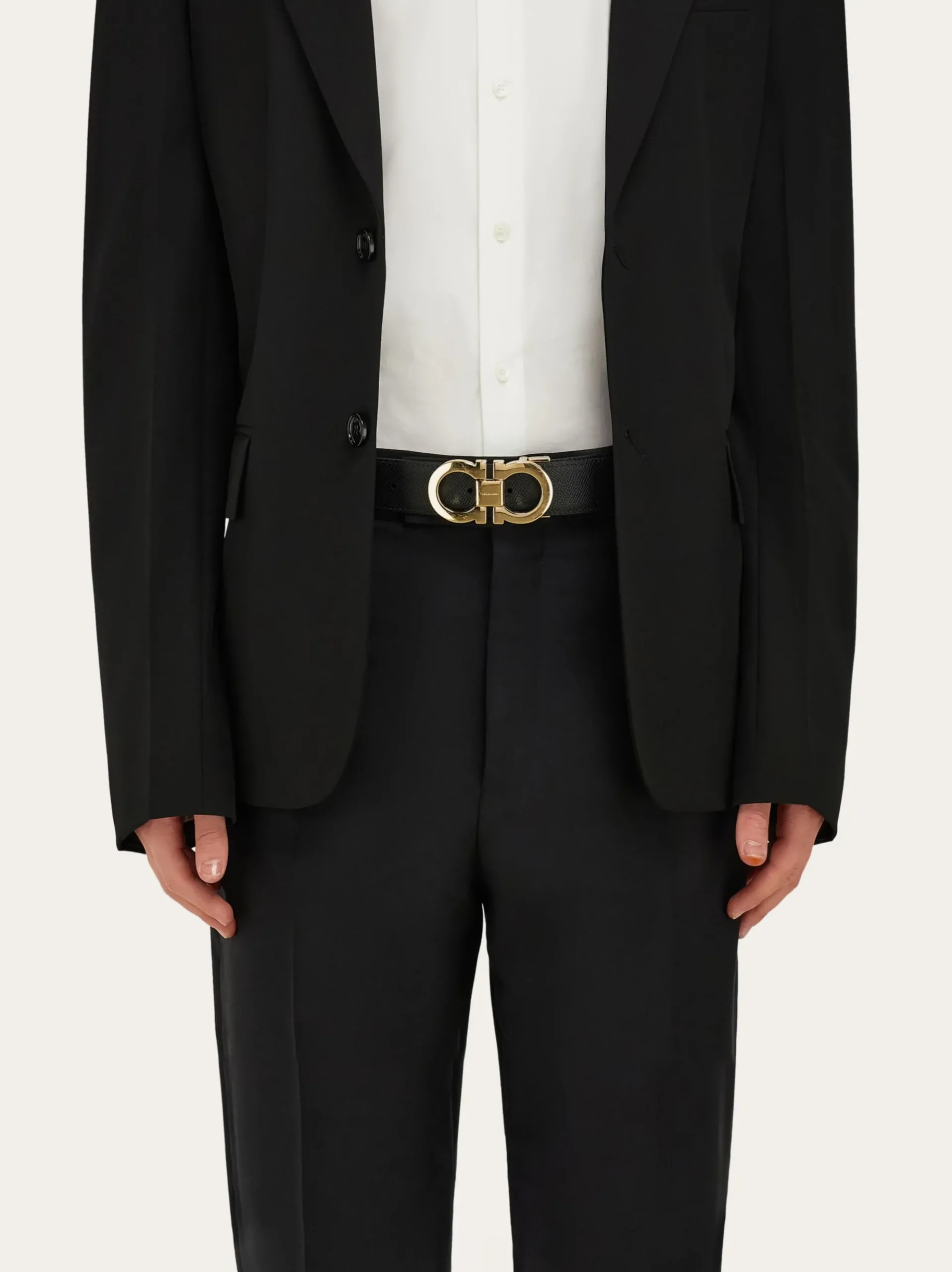 Reversible and adjustable Gancini belt - Men
