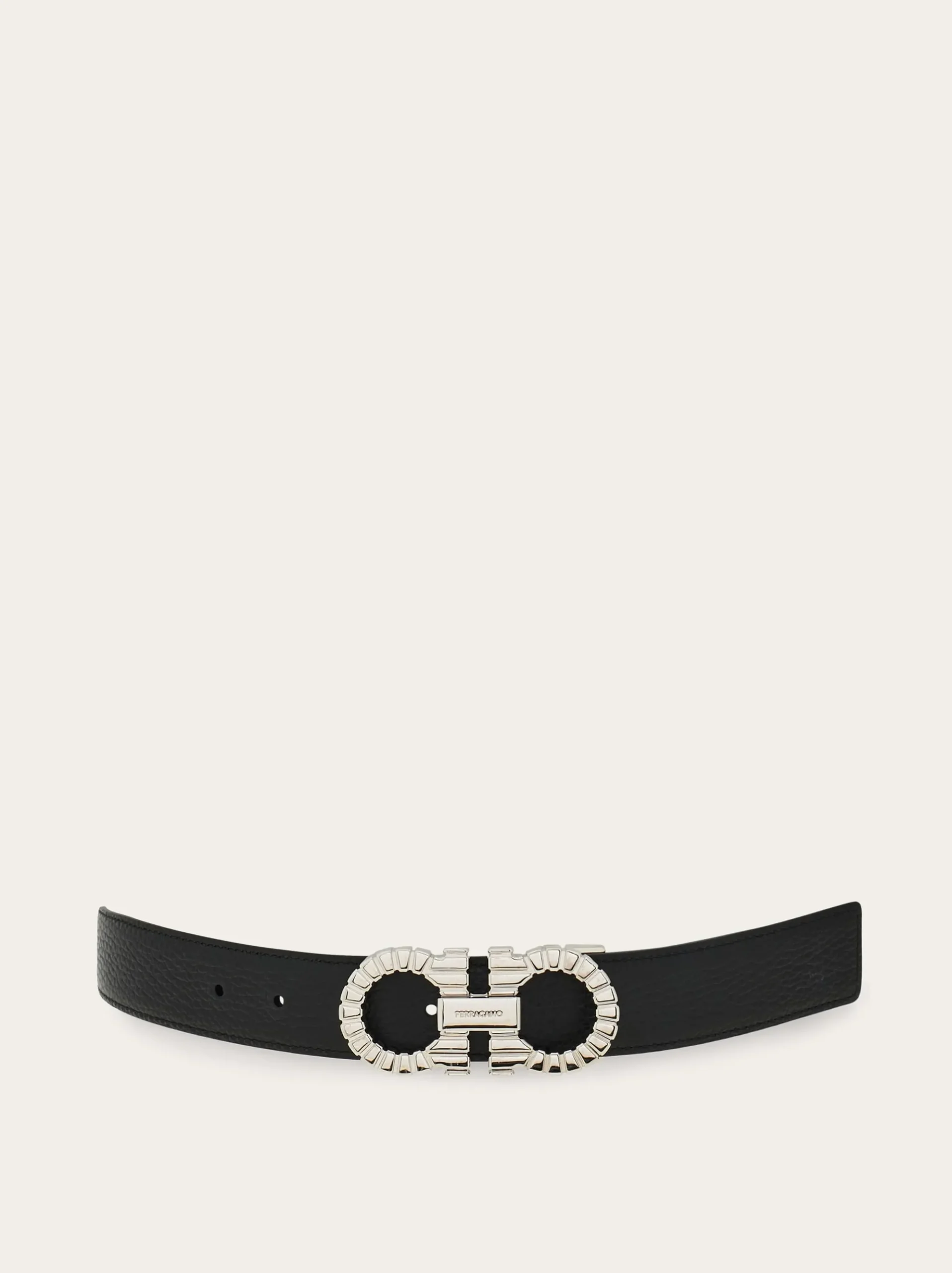 Reversible and adjustable Gancini belt - Men