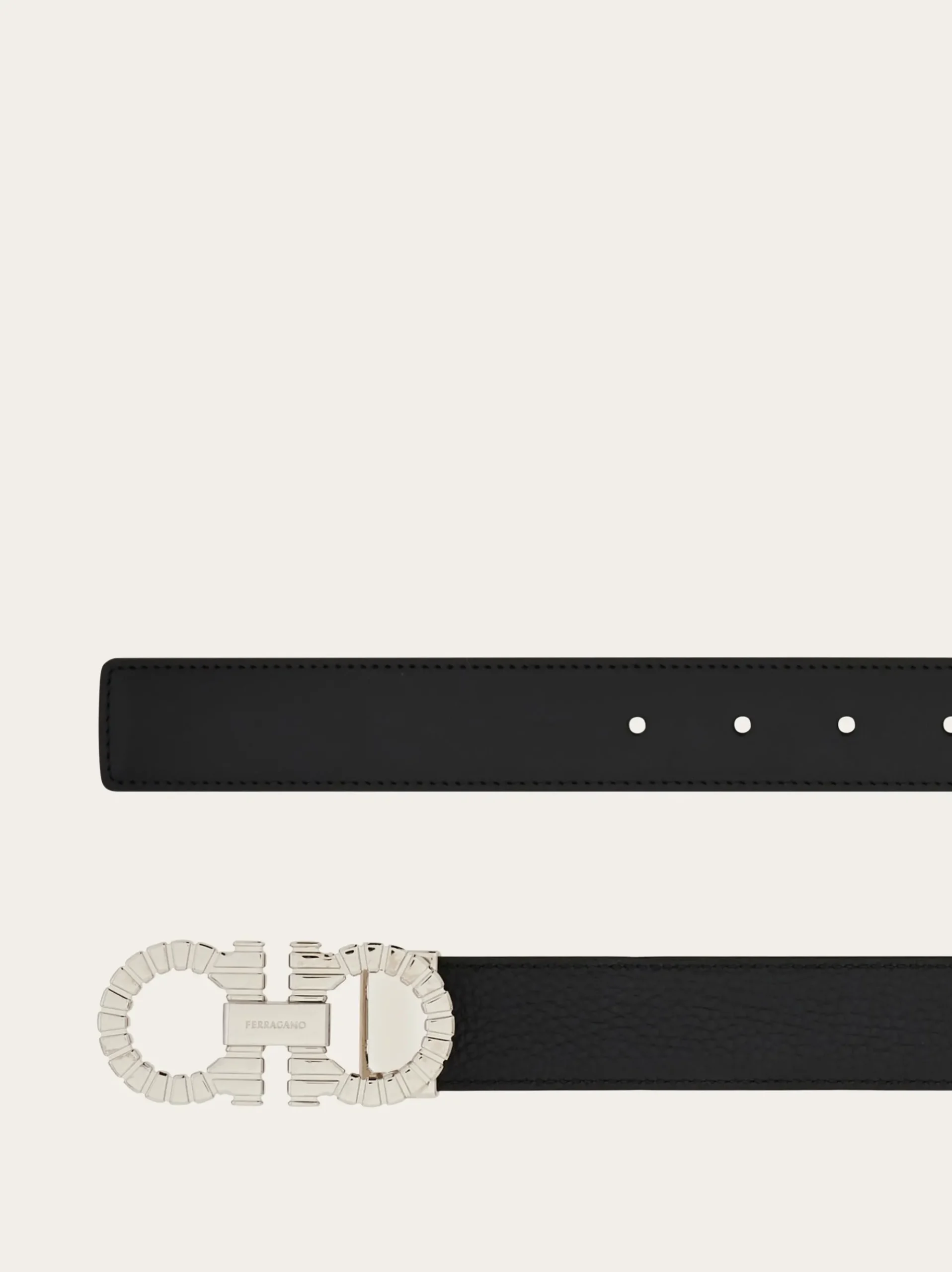 Reversible and adjustable Gancini belt - Men