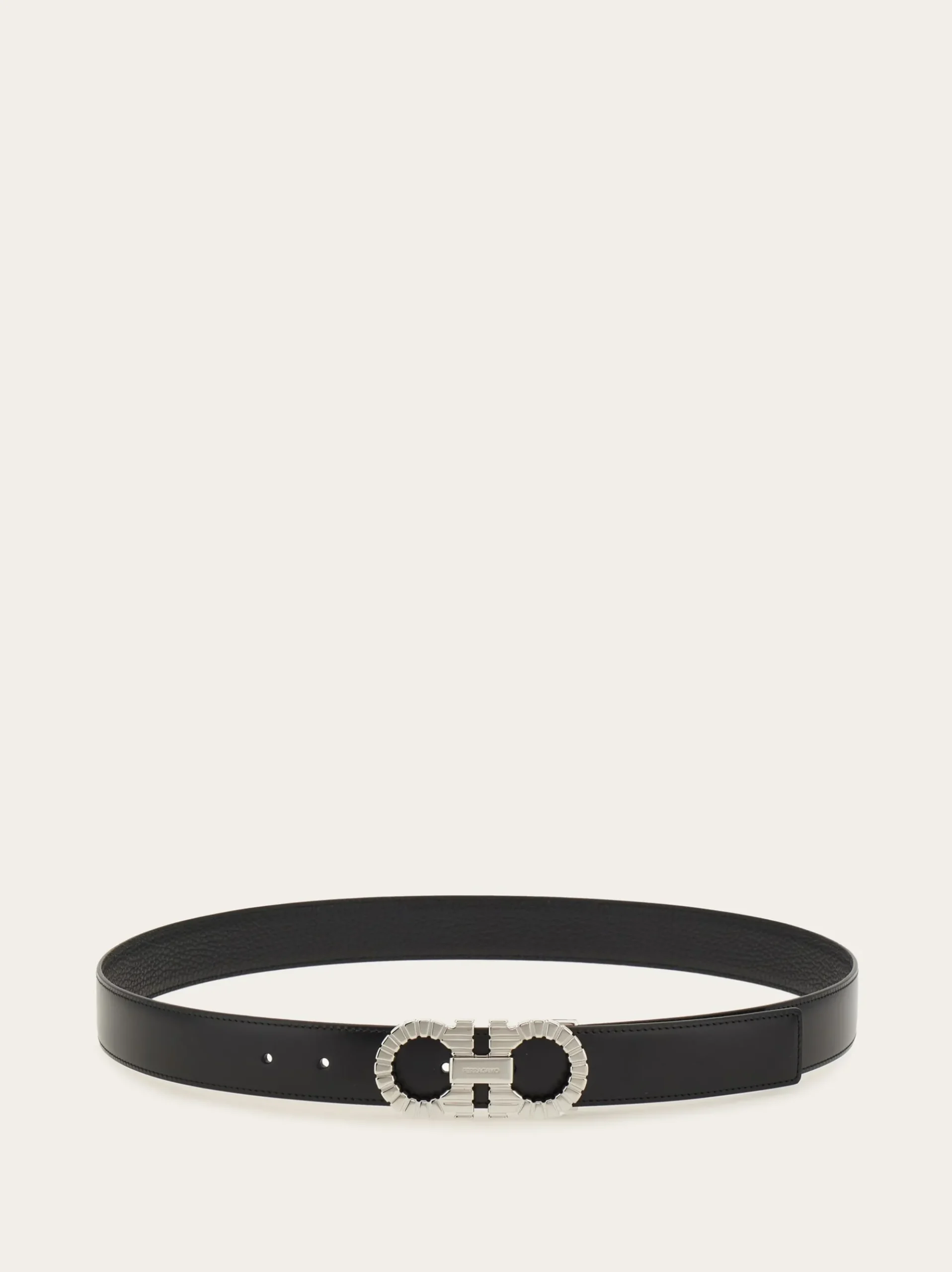 Reversible and adjustable Gancini belt - Men