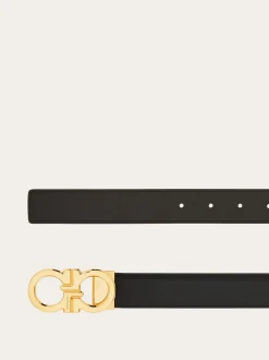 Reversible and adjustable Gancini belt - Men