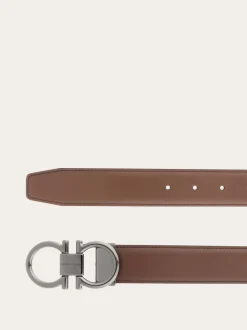 Reversible and adjustable Gancini belt - Men