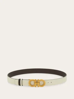 Reversible and adjustable Gancini belt - Women