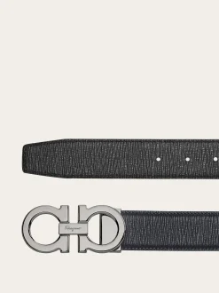 Reversible and adjustable Gancini belt - Men