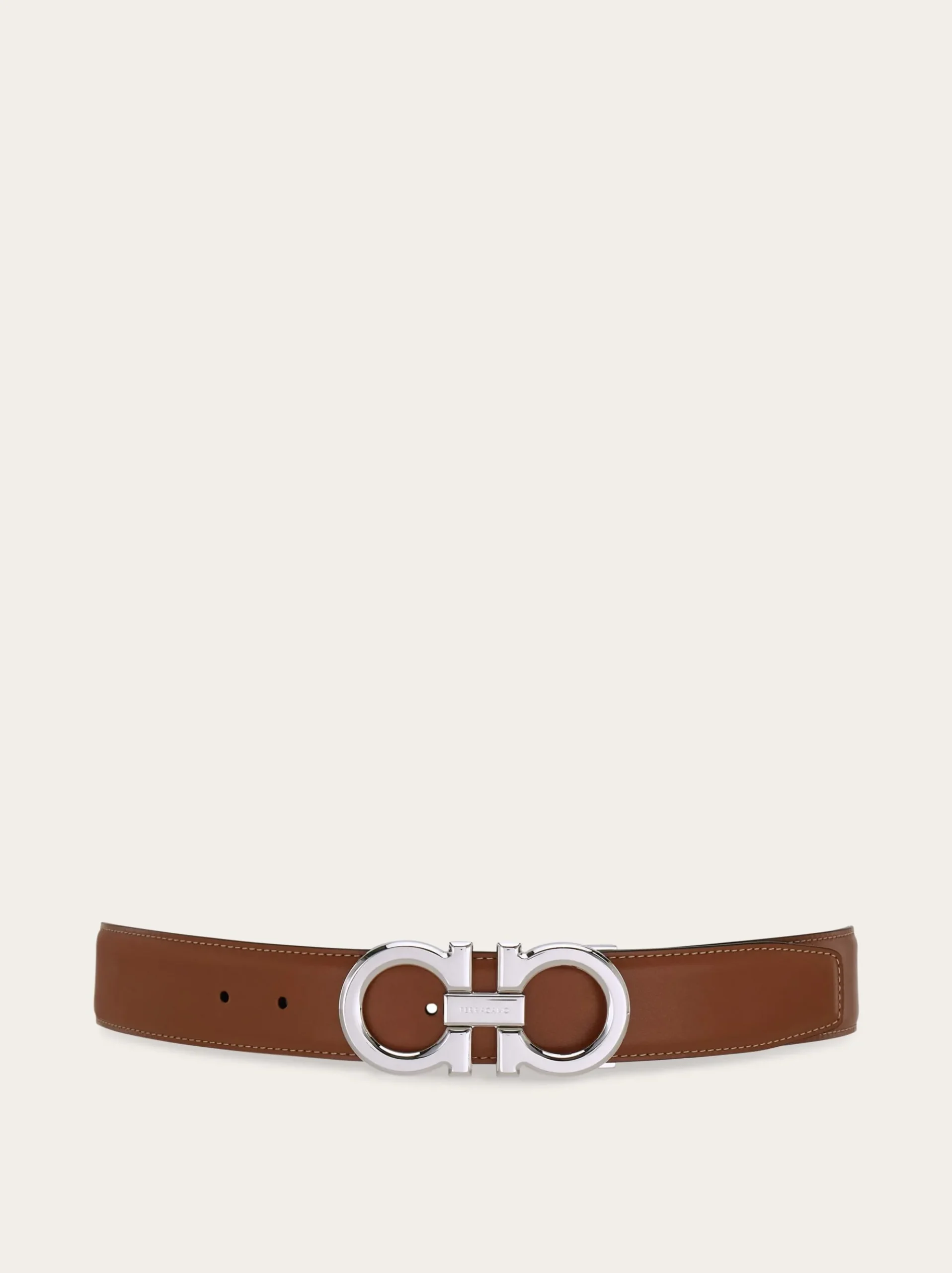 Reversible and adjustable Gancini belt - Men