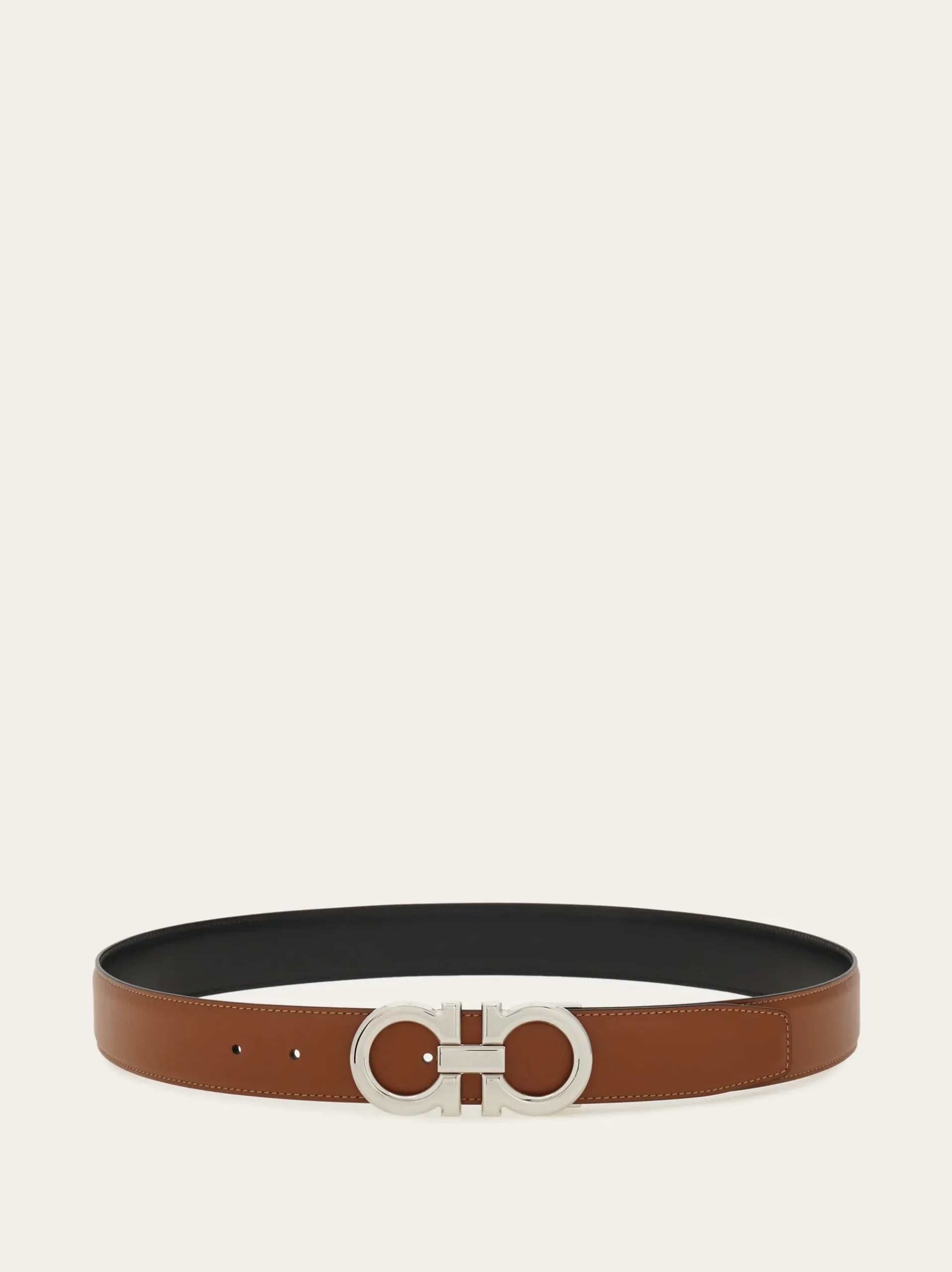 Reversible and adjustable Gancini belt - Men