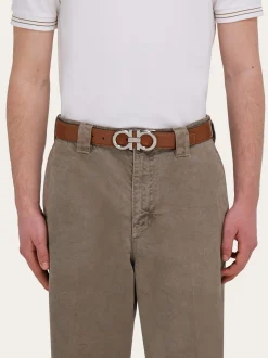 Reversible and adjustable Gancini belt - Men
