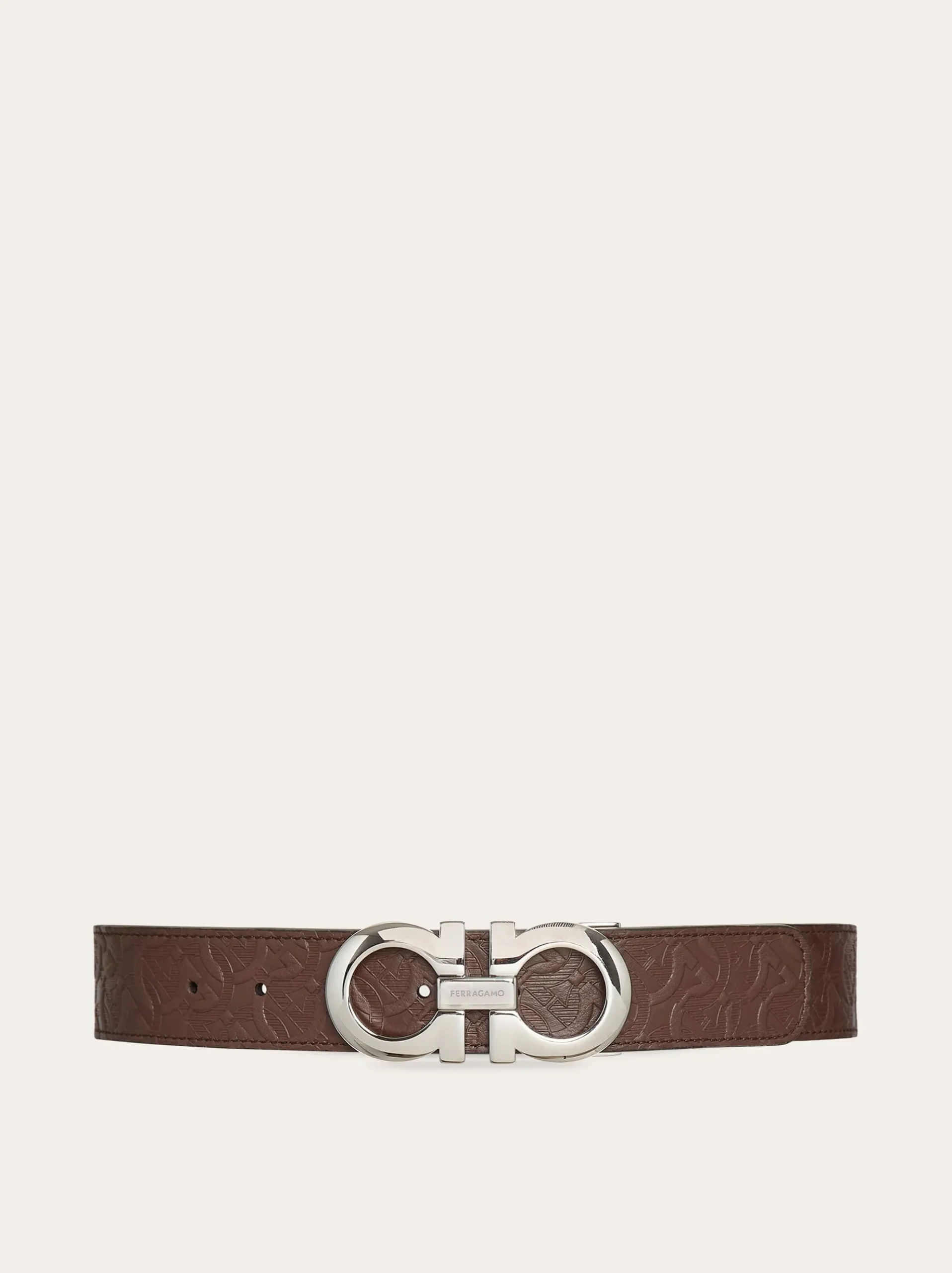Reversible and adjustable Gancini belt - Men