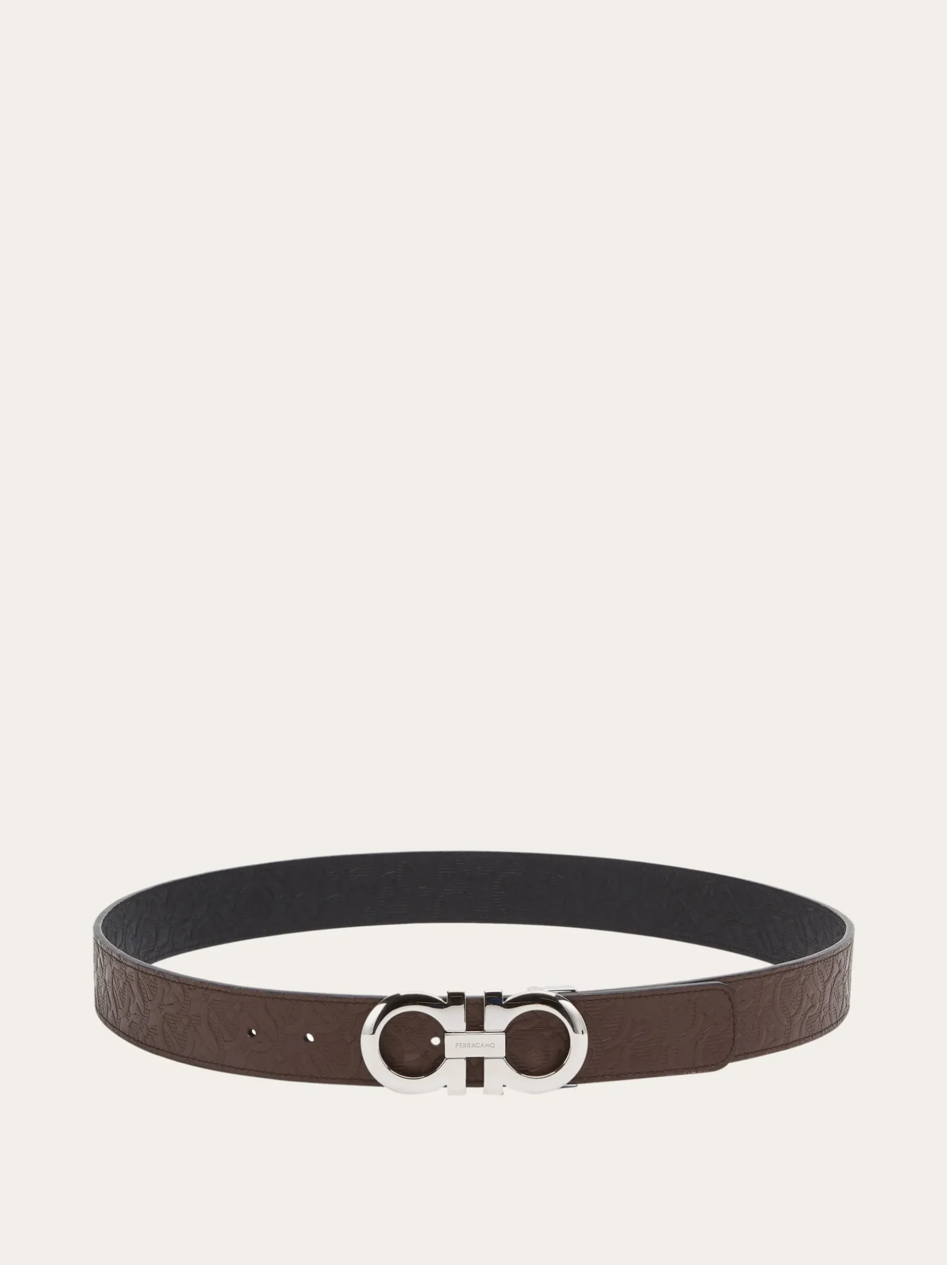 Reversible and adjustable Gancini belt - Men