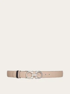 Reversible and adjustable Gancini belt - Women