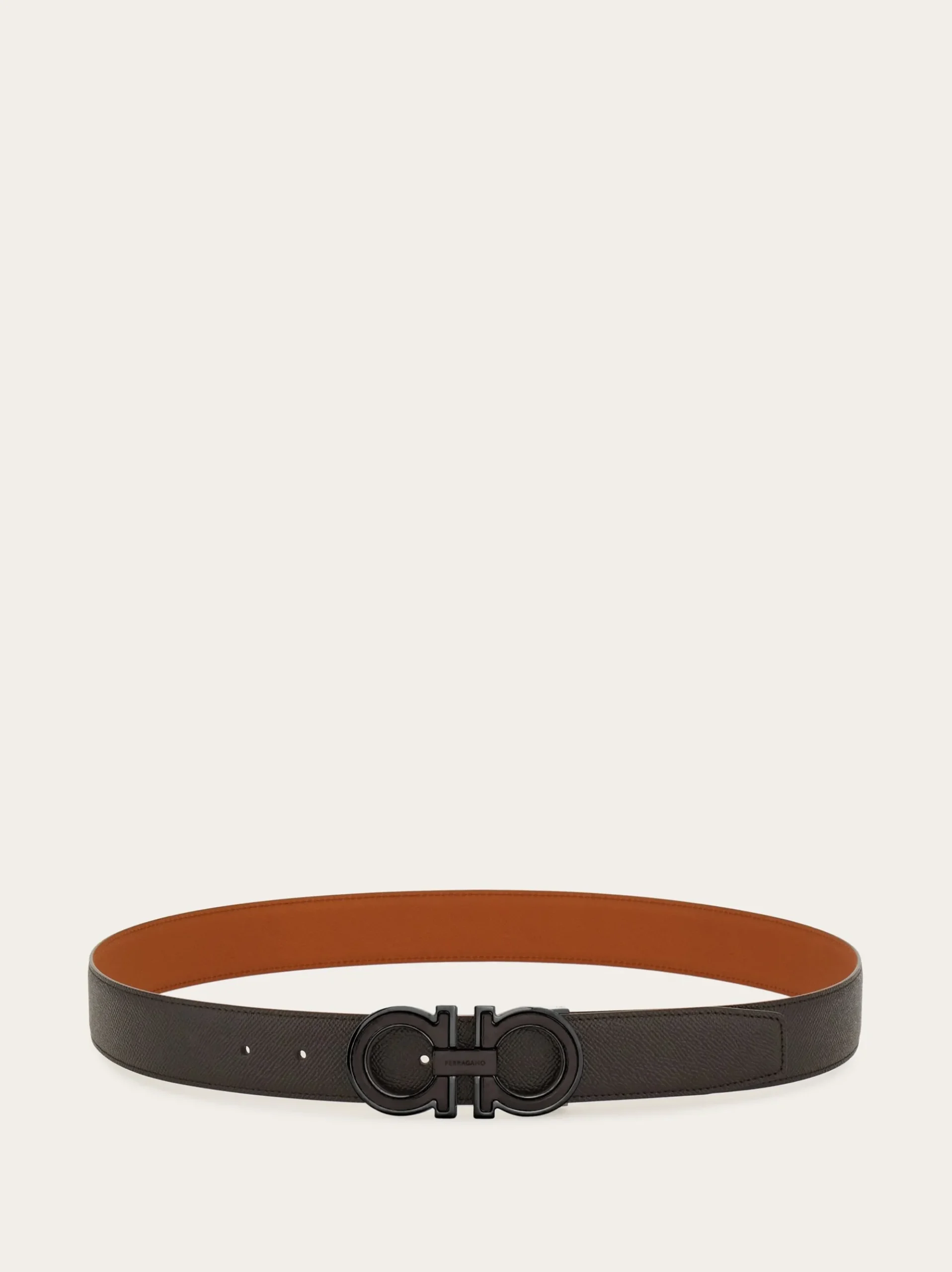 Reversible and adjustable Gancini belt - Men