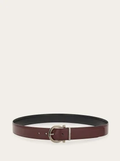 Reversible and adjustable Gancini belt - Men