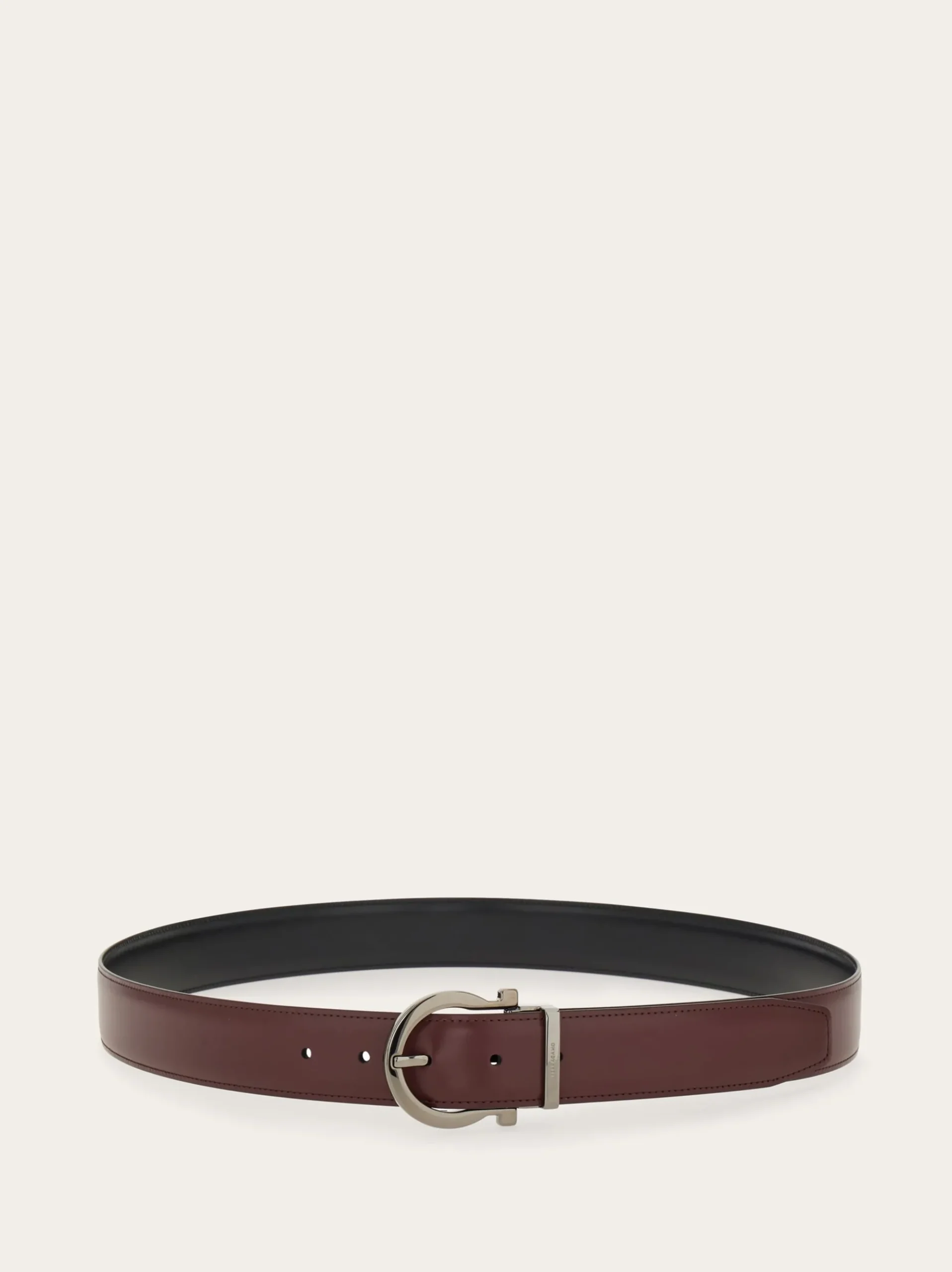 Reversible and adjustable Gancini belt - Men