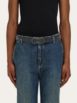 Reversible and adjustable Gancini belt - Men