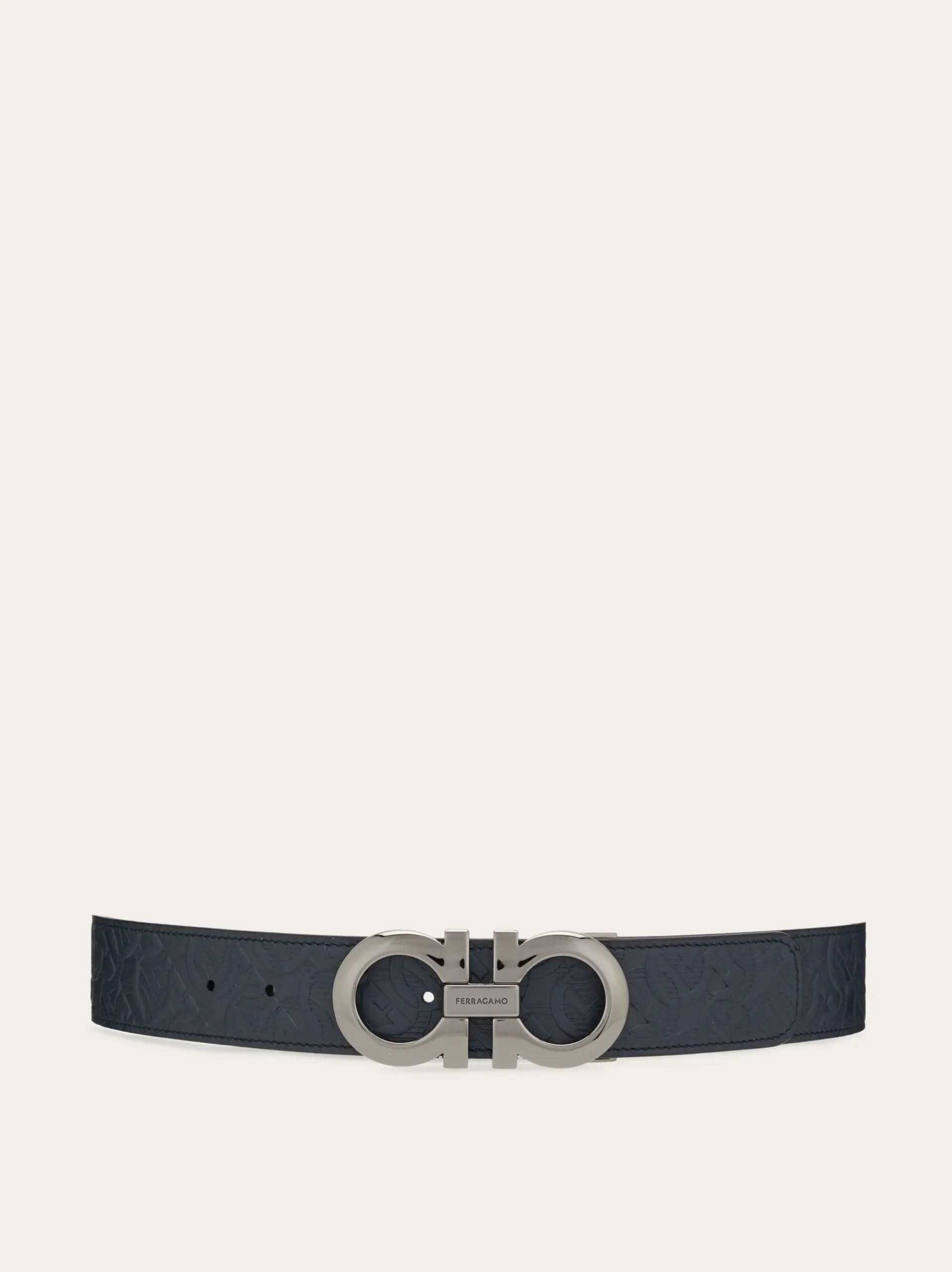 Reversible and adjustable Gancini belt - Men