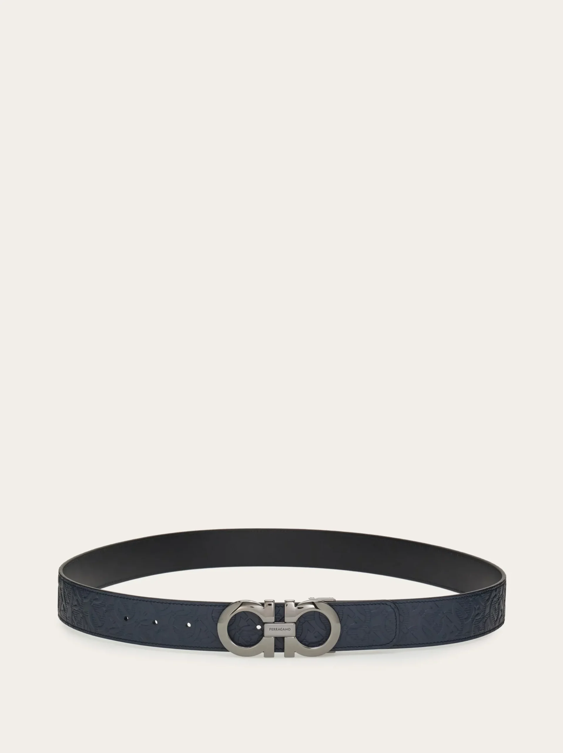 Reversible and adjustable Gancini belt - Men