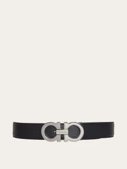 Reversible and adjustable Gancini belt - Men