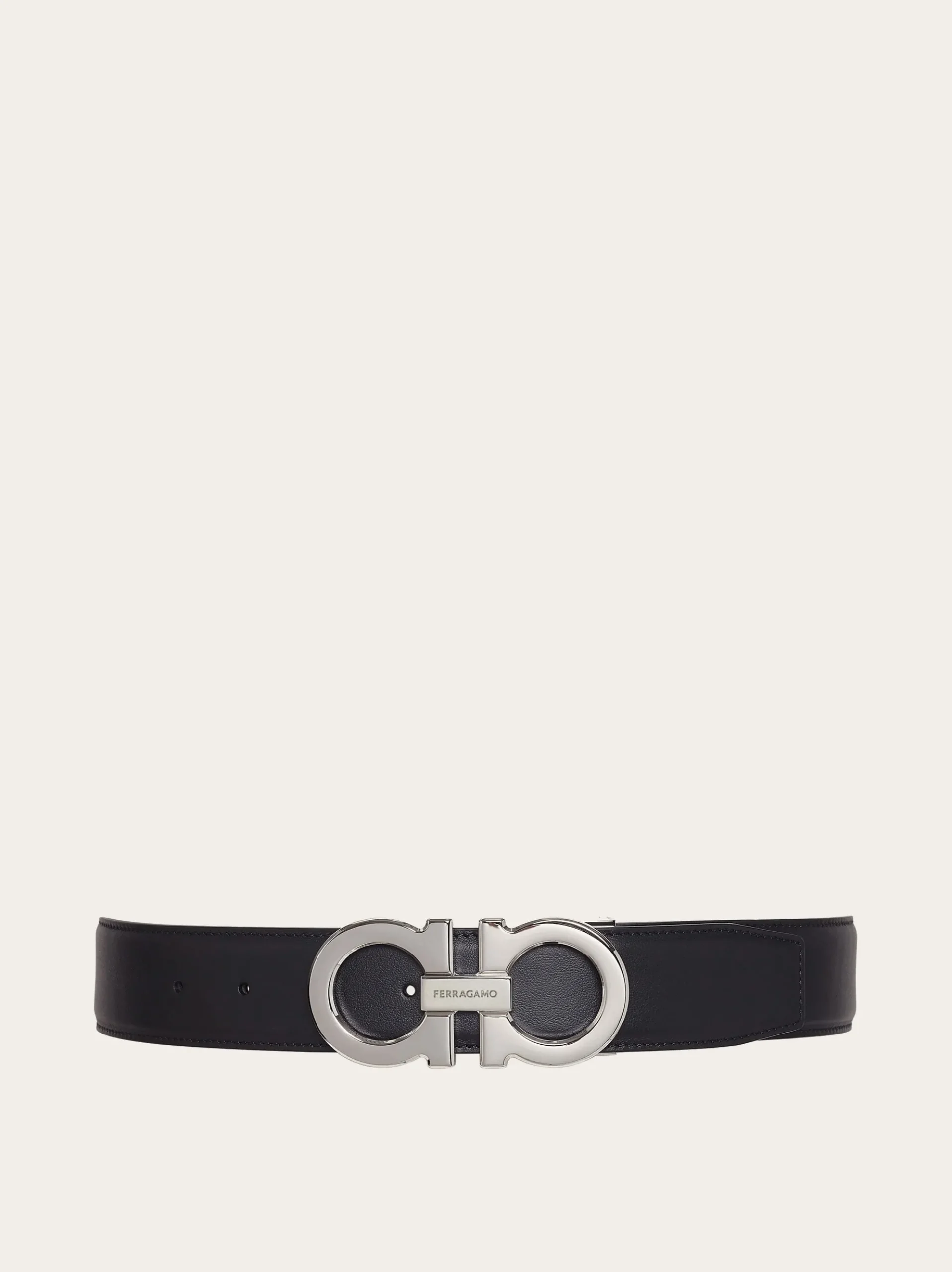 Reversible and adjustable Gancini belt - Men