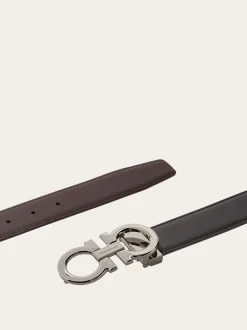 Reversible and adjustable Gancini belt - Men