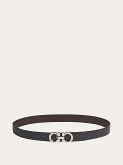 Reversible and adjustable Gancini belt - Men