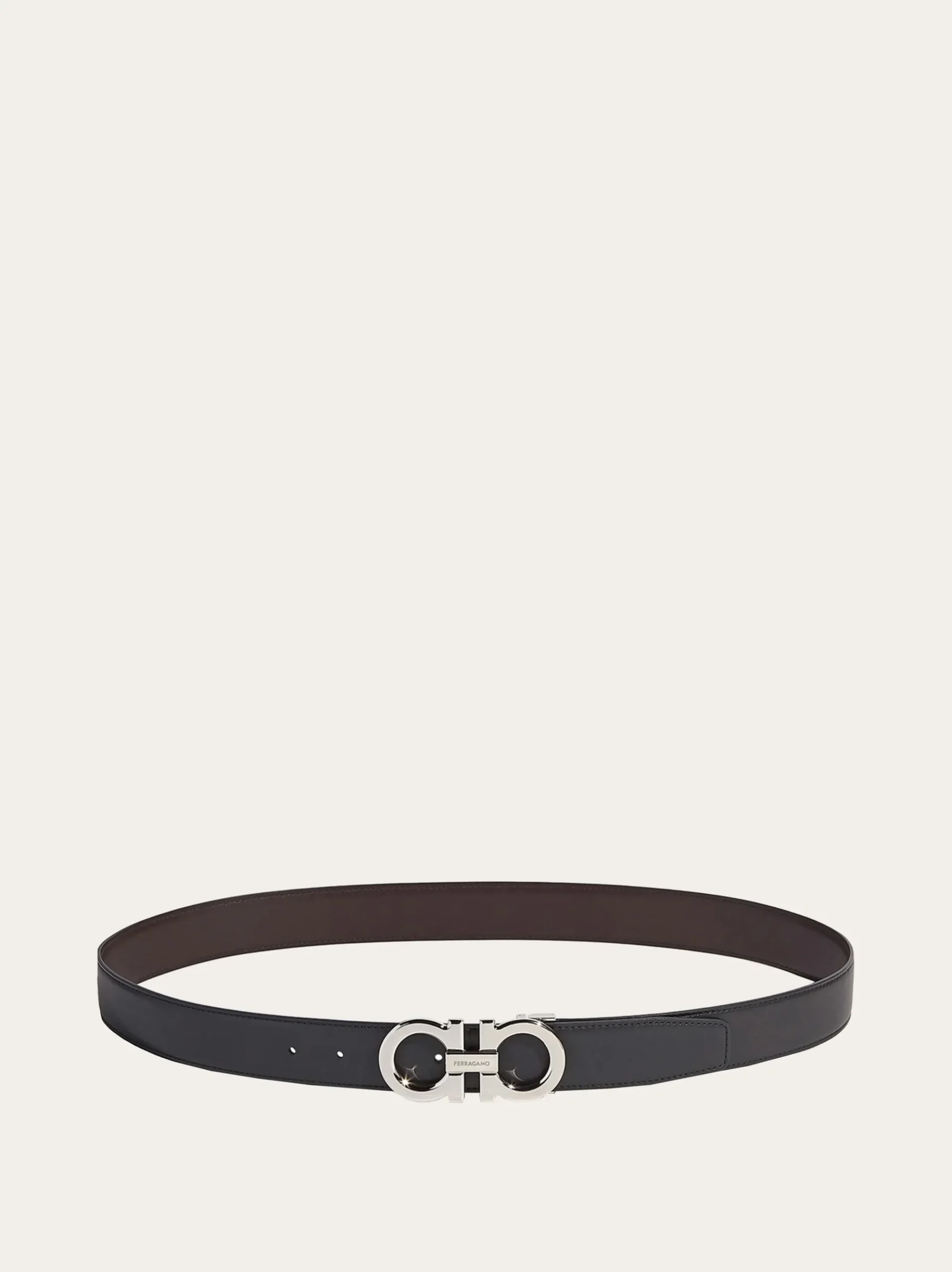 Reversible and adjustable Gancini belt - Men