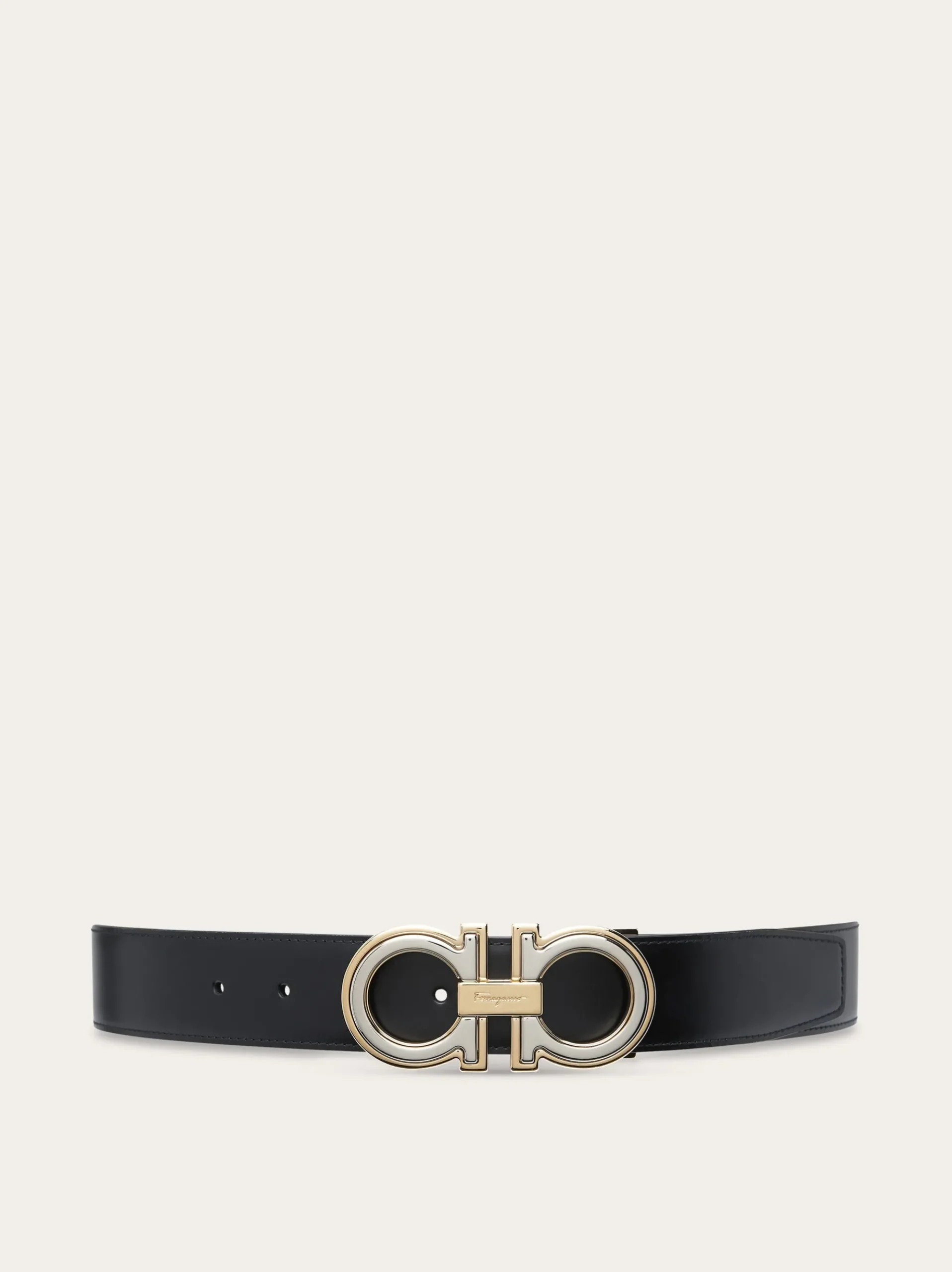 Reversible and adjustable Gancini belt - Men