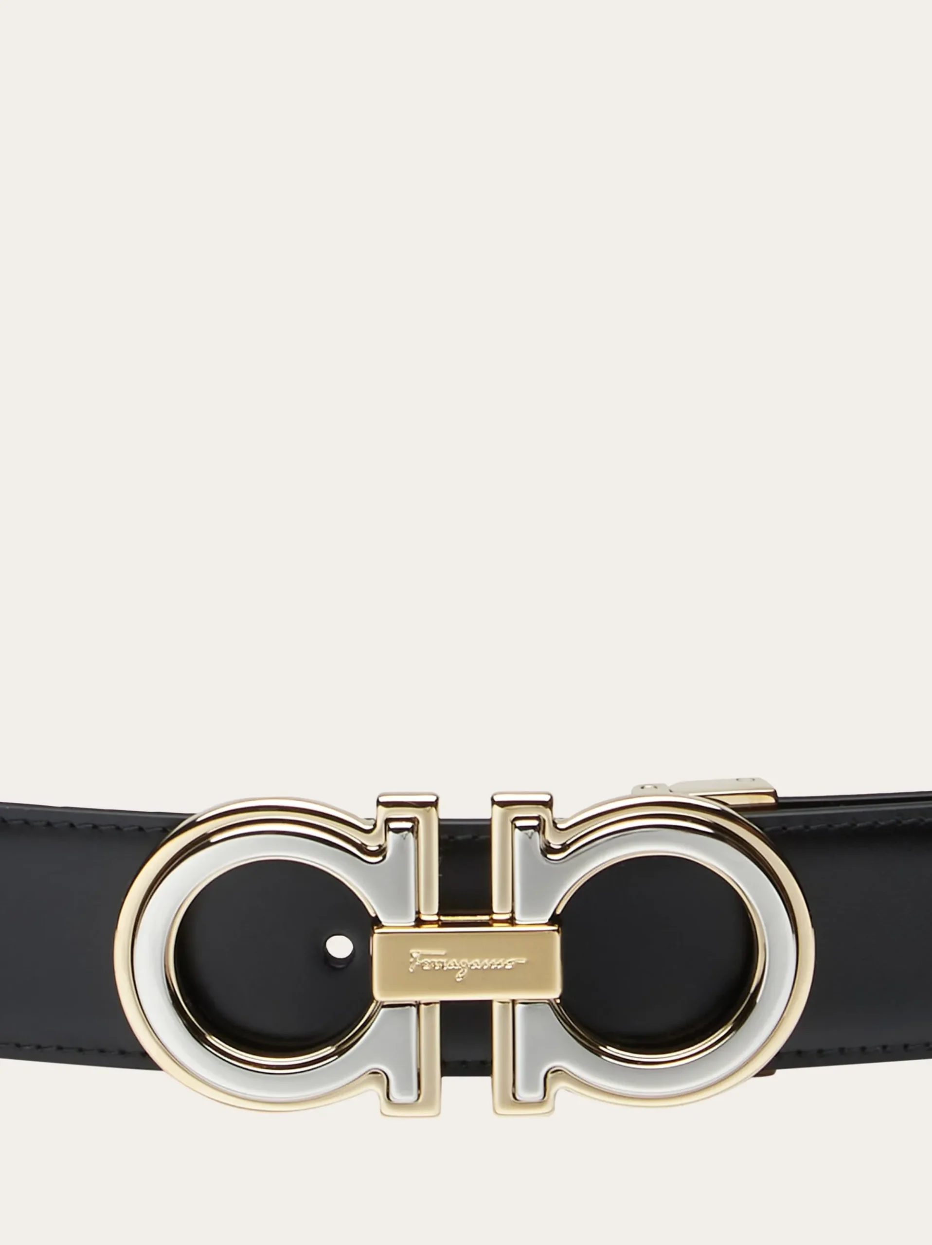 Reversible and adjustable Gancini belt - Men