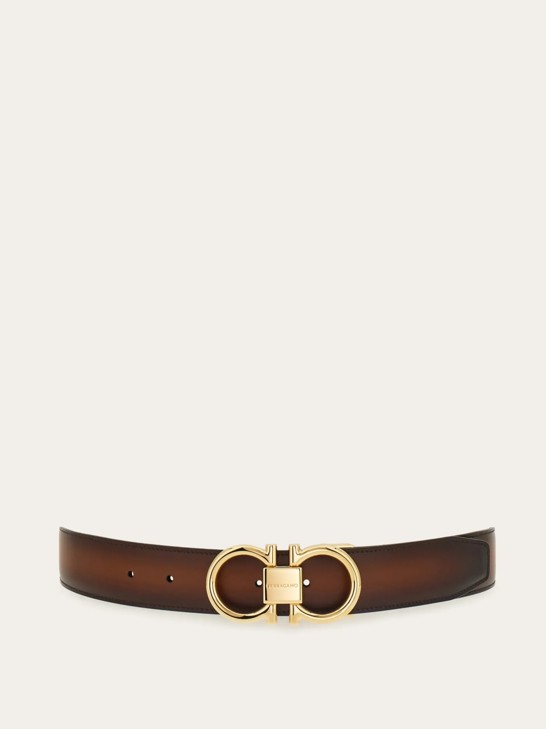 Reversible and adjustable Gancini belt - Men