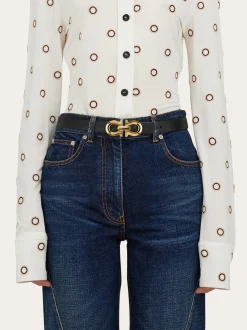 Reversible Gancini belt - Women