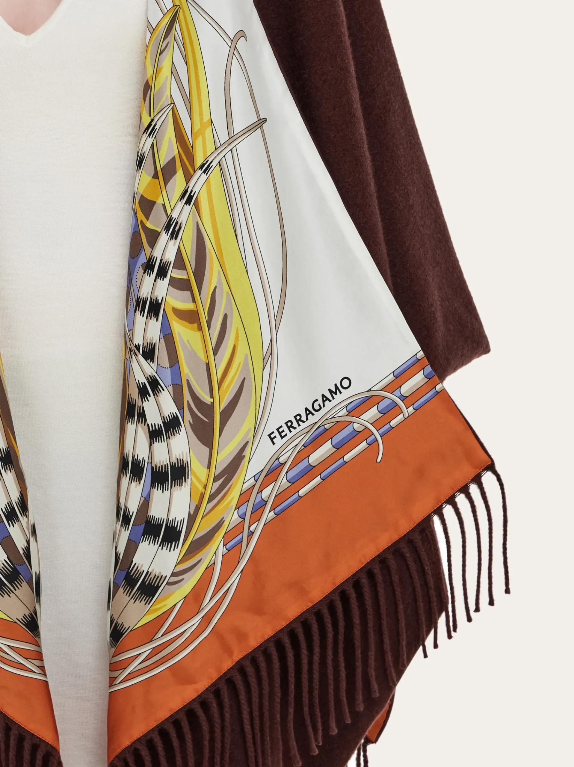 Reversible hood with Rooster print - Women