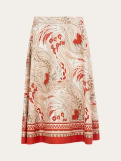 Rooster print long skirt - Women