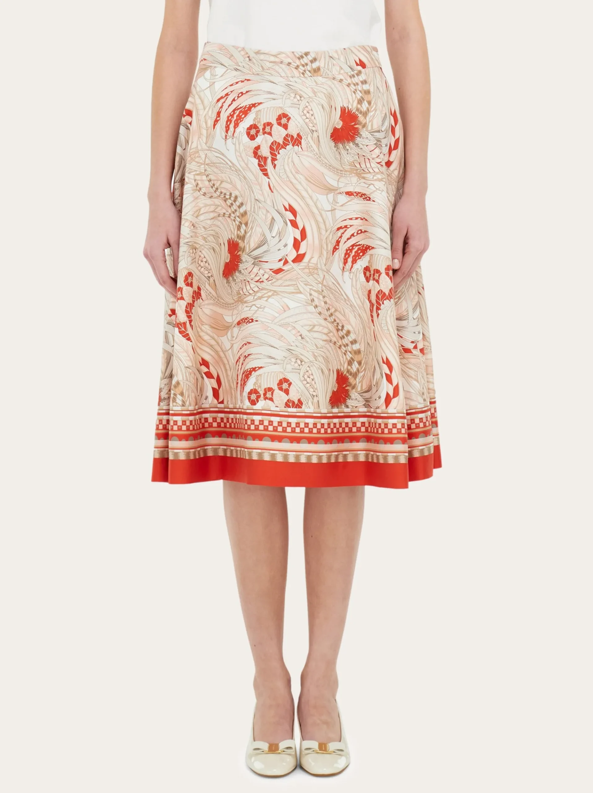 Rooster print long skirt - Women