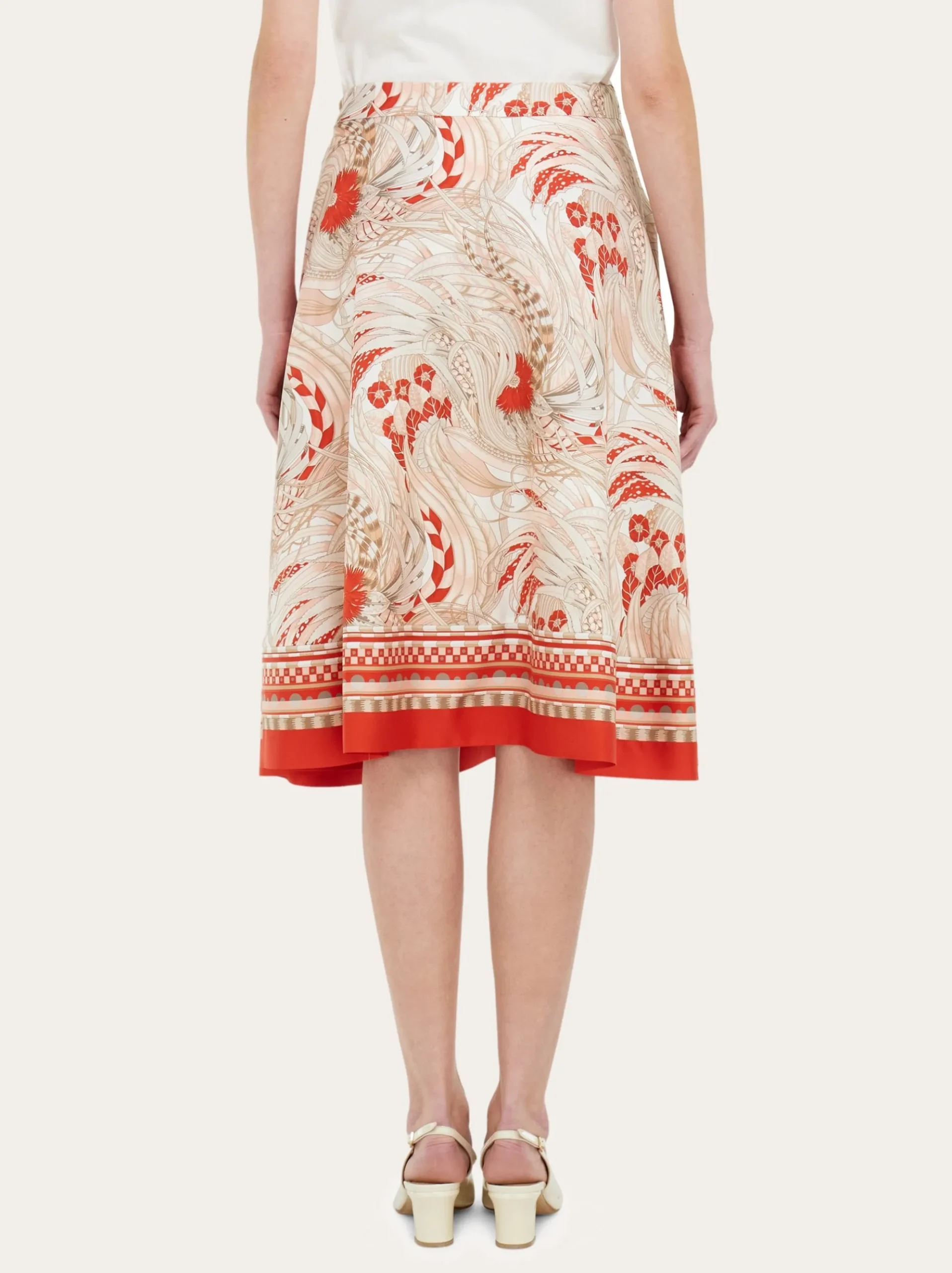 Rooster print long skirt - Women